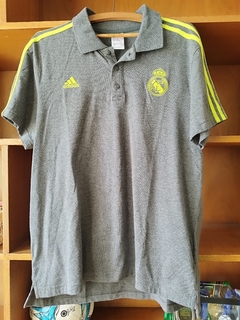 Polo Real Madrid 2017/2018 - Cinza/Verde limão (Original)