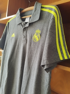 Polo Real Madrid 2017/2018 - Cinza/Verde limão (Original) - FavelaStore62