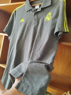 Polo Real Madrid 2017/2018 - Cinza/Verde limão (Original) - loja online