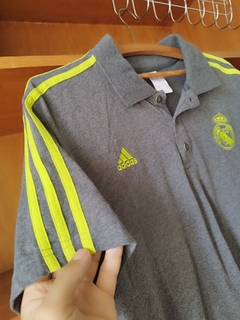 Polo Real Madrid 2017/2018 - Cinza/Verde limão (Original)