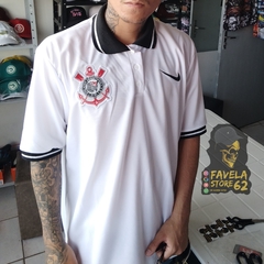 Camisa de time Polo Corinthians Branca | Preto