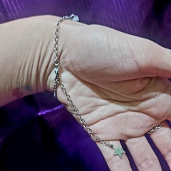 HandMystic (pulseira de mão) LA SIRENA com pedra de aquamarine - TODA EM AÇO INOXIDÁVEL na internet