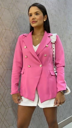 Blazer Alfaiataria com Botões Dourado Rosa - comprar online