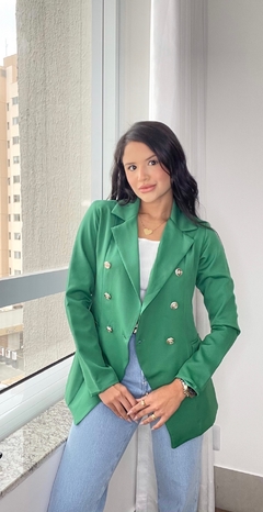 Blazer Alfaitaria com Botões Verde