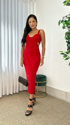 Vestido Midi tubinho vermelho