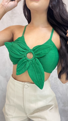 Cropped Flor Verde