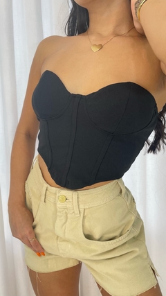 Cropped Corselet Preto - comprar online