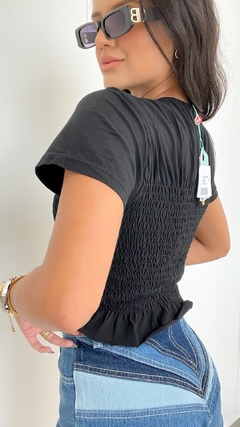 Cropped Lastex Preto - comprar online