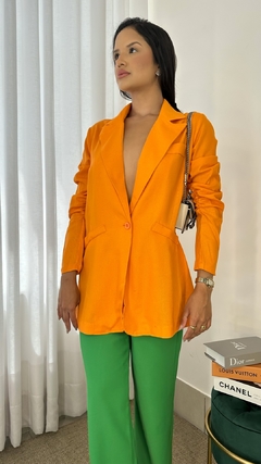 Blazer Alongado Linho LARANJA na internet