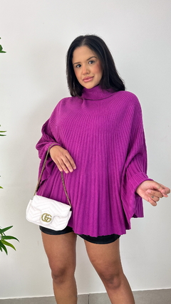 Poncho Max Tricot Roxo