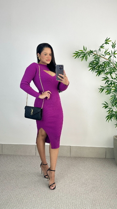 Vestido midi Suellen Roxo