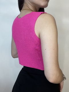 Cropped Tricot Elisa rosa - comprar online