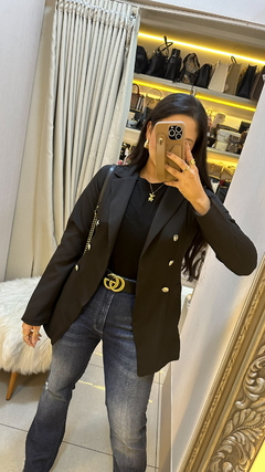 Blazer Alfaiataria com Botões Preto