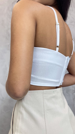 Cropped Flor Branco - comprar online