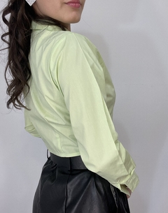 Cropped Manga longa c/ pedras verde - comprar online