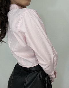 Cropped Manga longa c/ pedras Rosa - comprar online