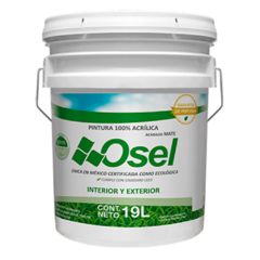 PINTURA BLANCA OSEL DE POR VIDA MATE 100%ACRILICA MATE 19LT