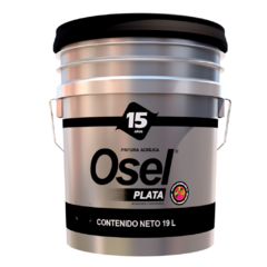 PINTURA VINILICA OSEL PLATA MATE BLANCO 19LT