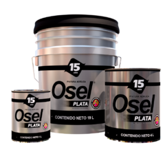 PINTURA VINILICA OSEL PLATA MATE BLANCO 19LT - comprar en línea