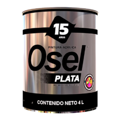 PINTURA VINILICA OSEL PLATA SATINADO BLANCO 4LT