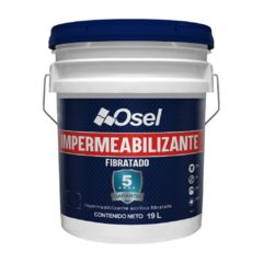 IMPERMEABILIZANTE ACRILICO OSEL FIBRATADO 5 AÑOS BLANCO 19LT