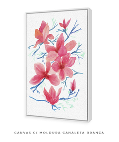 Quadro Decorativo Aquarela Floral Camélias - comprar online