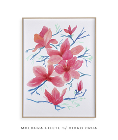 Quadro Decorativo Aquarela Floral Camélias - loja online