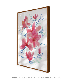 Quadro Decorativo Aquarela Floral Camélias - comprar online