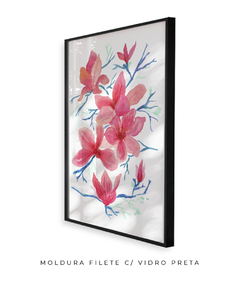 Quadro Decorativo Aquarela Floral Camélias - Betania Sensini | Arte e Aquarela