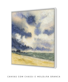 Quadro Decorativo Aquarela Mar, Areia e Nuvens - Betania Sensini | Arte e Aquarela