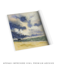 Quadro Decorativo Aquarela Mar, Areia e Nuvens - Betania Sensini | Arte e Aquarela