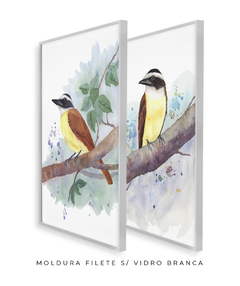Quadro Decorativo Dupla Pássaros em Aquarela Bem-te-vi na internet