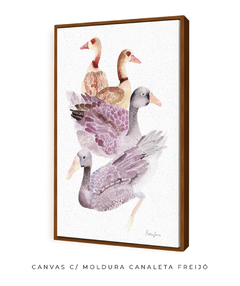 Quadro Decorativo Gansos em Aquarela - loja online