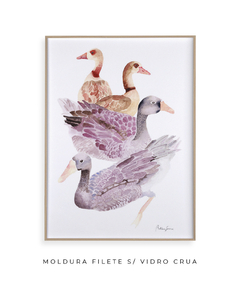 Quadro Decorativo Gansos em Aquarela - loja online