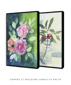 Conjunto Botânico de Quadros Decorativos Flores e Frutas - comprar online