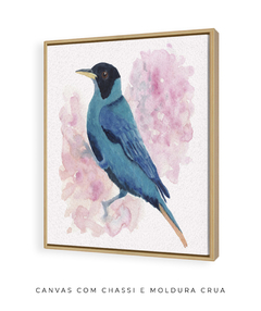 Imagem do Quadro Pássaro Azul e Fundo Rosa
