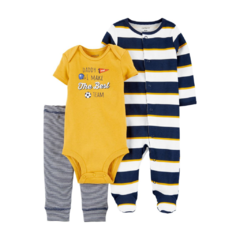 Kit 3 peças Carters Menino Amarelo