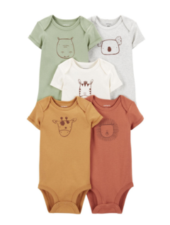 Kit body Manga Curta Carters Animais