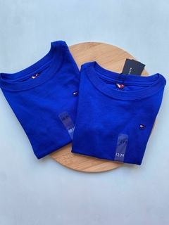 CAMISETA - BABY - TOMMY HILFIGER GOLA V AZUL