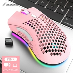 Imagem do BM600 Rechargeable USB 2.4G Wireless RGB Light Honeycomb Gaming Mouse Desktop PC