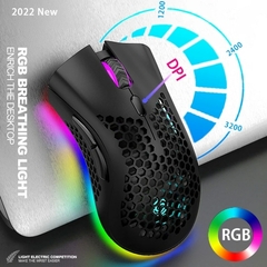 BM600 Rechargeable USB 2.4G Wireless RGB Light Honeycomb Gaming Mouse Desktop PC