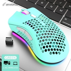 BM600 Rechargeable USB 2.4G Wireless RGB Light Honeycomb Gaming Mouse Desktop PC - loja online