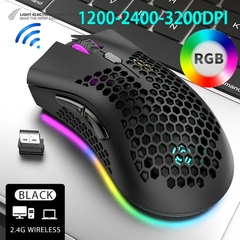 BM600 Rechargeable USB 2.4G Wireless RGB Light Honeycomb Gaming Mouse Desktop PC - Imports ITEK