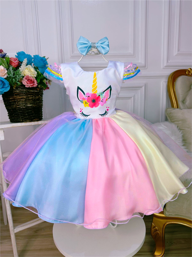 Vestido luxo infantil sales unicornio