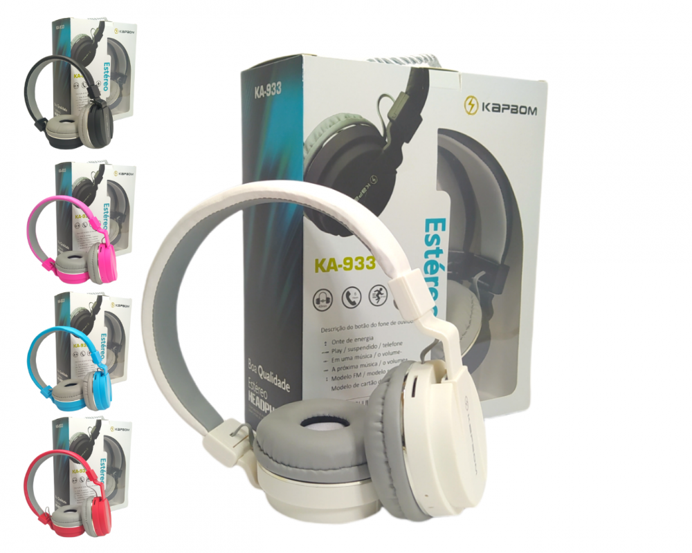 Fone de ouvido Bluetooth 5.0 sem fio over-ear