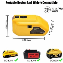 Adaptador de Baterías Dewalt USB + LED 3 NIVELES + SALIDA 12V - Fvaelectrics