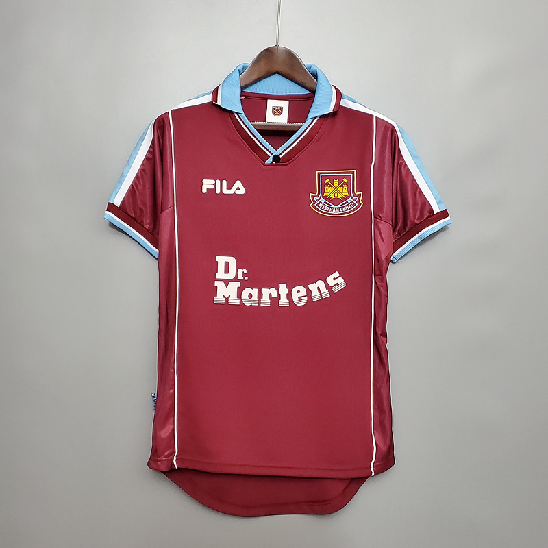 Camisa West Ham Retrô 1999/2001 Vermelha - Fila