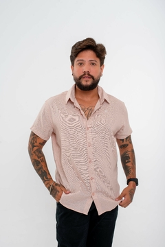 Camisa Vintage Linho Rosa