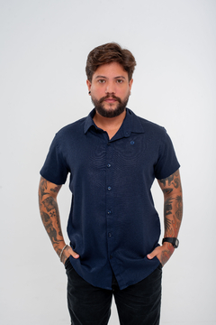 Camisa Vintage Linho Marinho