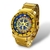 Relógio masculino Bvlgari Casino Roleta Dourado Fundo Azul (Linha Premium) A Prova D'Agua